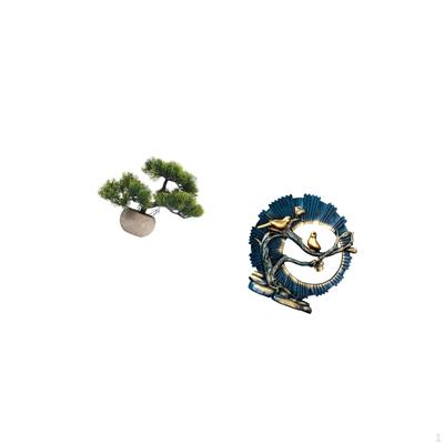 Artificial Bonsai Tree Greenery Collection Faux Plant Centerpieces Ornament Figurine Knick Knack for