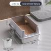 Extra Large Stainless Steel Top-Entry Cat Litter Box - Anti-Splash, Anti-Leakage, Semi-Enclosed Design