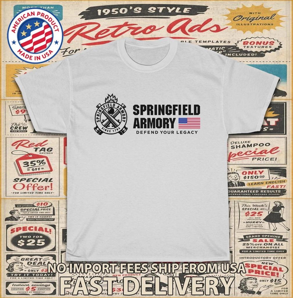 2026 Nowa Marka Nowa Koszulka Springfield Armory Od 1794 Unisex Klasyczna Bawełniana Koszulka Wygodna
