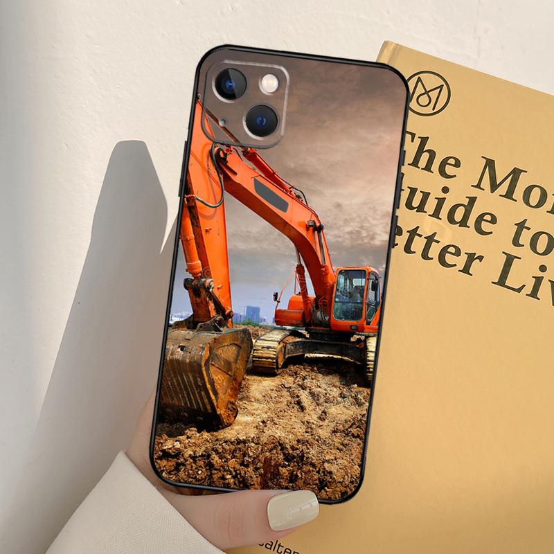 Excavator Phone Case For iPhone 17 16 15 14 13 12 11 Pro Max mini XR 16e 15 16 Plus 17 Air Full Cover