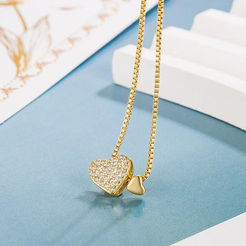 925 Sterling Silver Luxury Crystal Love Heart Pendant Necklaces for Women Silver 925 Female Chokers Jewelry Collares Para Mujer