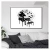Nordic Line Draw Print abstrakte minimalistische Wandkunst Malerei dekorative Bild Home Decor schwarz weiß Klavier Leinwand Poster