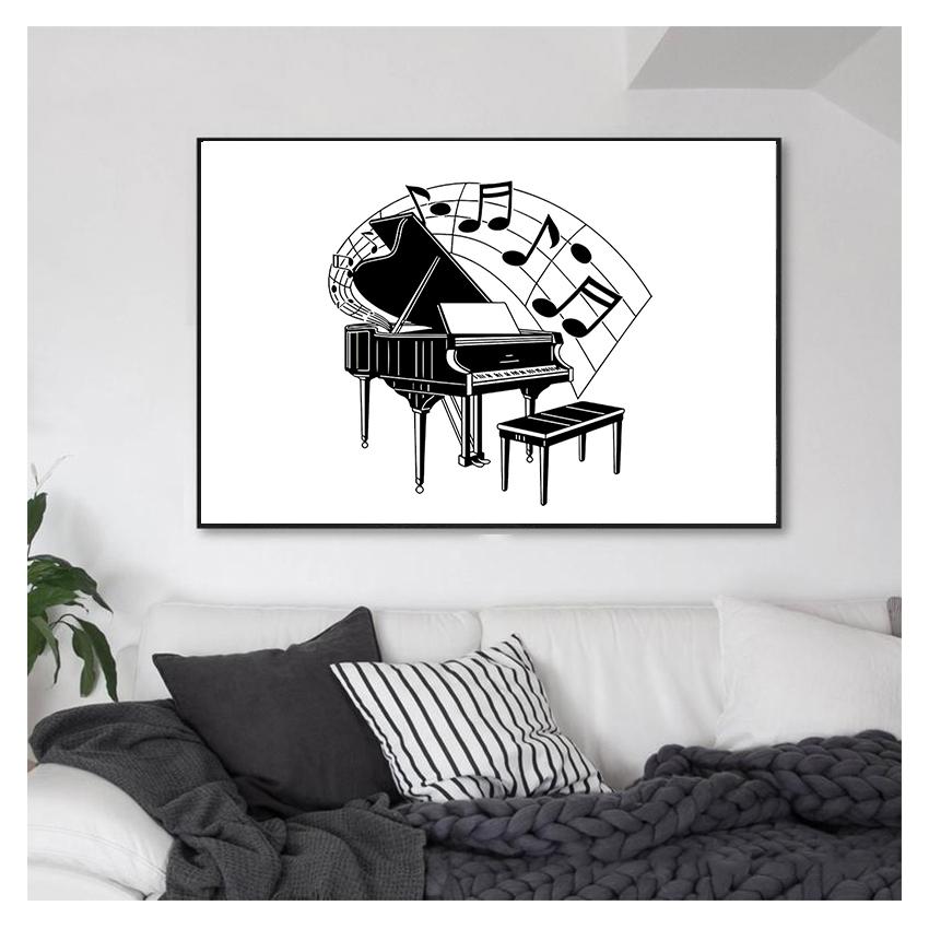 Nordic Line Draw Print abstrakte minimalistische Wandkunst Malerei dekorative Bild Home Decor schwarz weiß Klavier Leinwand Poster