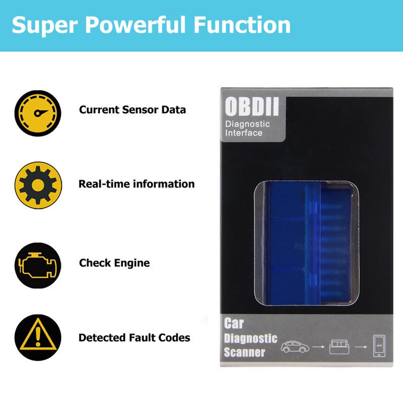 1pc Mini Elm327 Bluetooth OBD2 Car Diagnostic-Tool Scanner Elm-327 OBDII Adapter Auto Diagnostic Tool