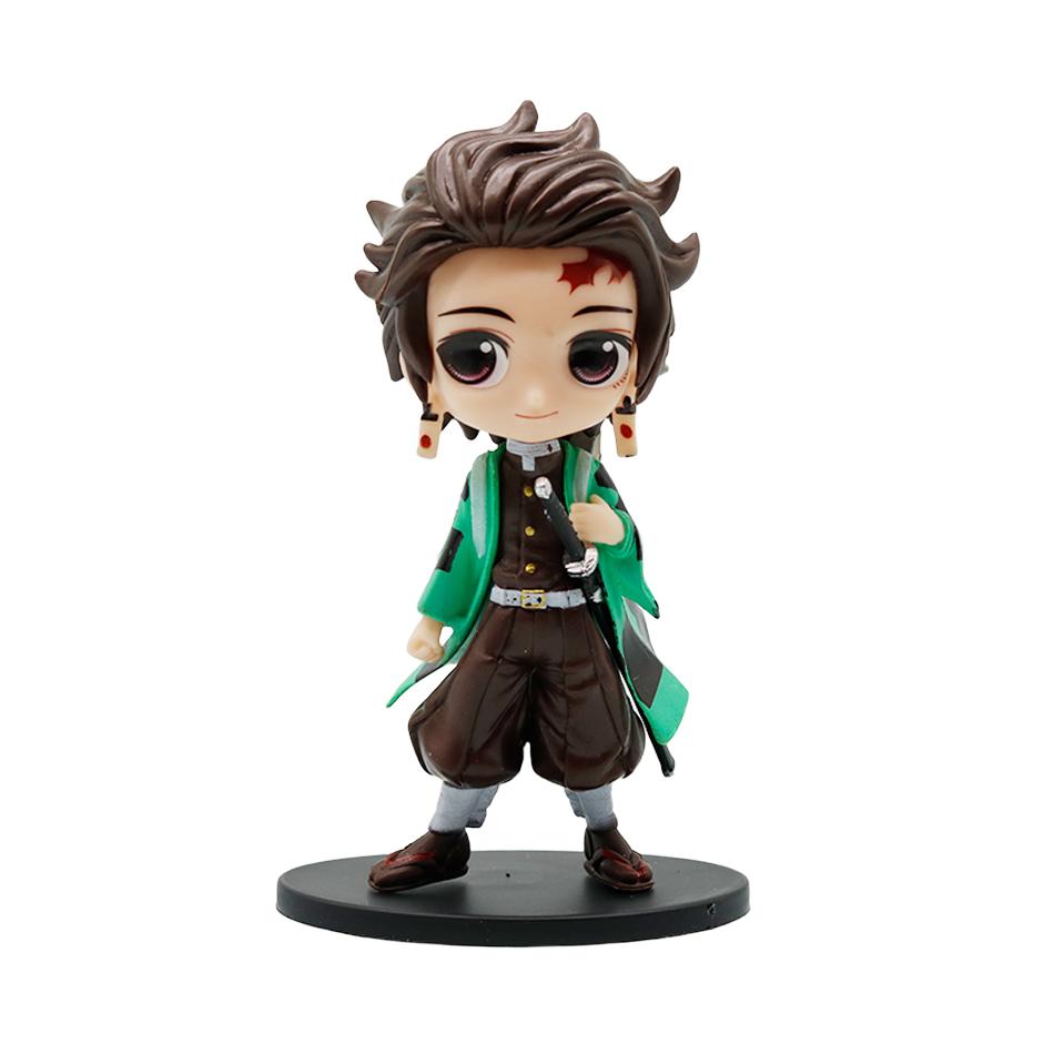 8Pcs Anime Demon Slayer Figure Doll Toy Nezuko Tanjirou Zenitsu Inosuke Kyoujurou Shinobu Giyuu Q Version Model Toy Kids Gifts