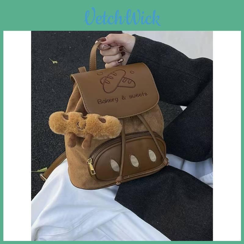 Cartoon Bread Shoulder Bag With Pu Material Compact Storage For Daily Commute And Travel
