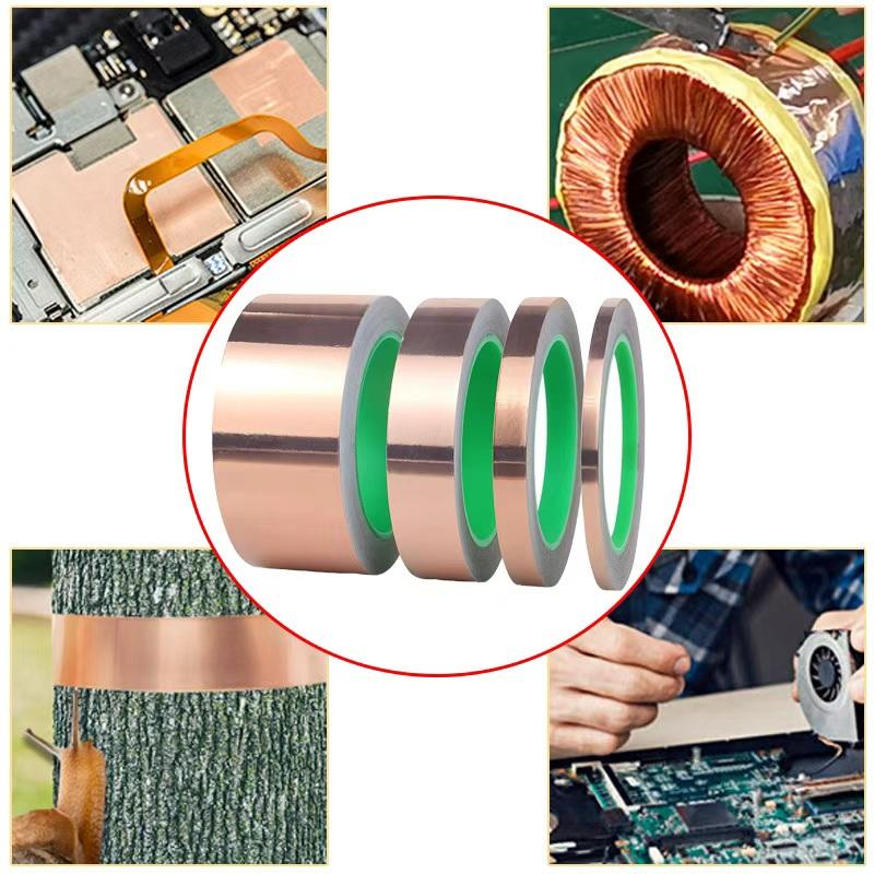 20M DIY Copper Foil Tape Double-Sided Conductive Adhesive EMI Shielding Anti-static Repair Snail Slug Barrier 10M 20M Option