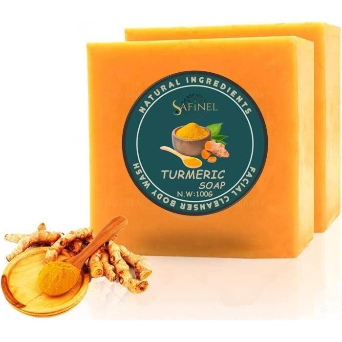 Savon pour le visage - Badil - Curcuma - Antiseptique naturel - Démaquillant doux - Sans produits chimiques