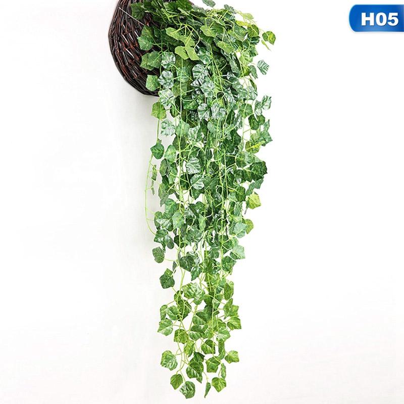 90cm Artificial Green Plant Wall Hanging Ivy Leaf Pothos Begonia Grape Vine Home Garden Wall Party Wedding Decoration