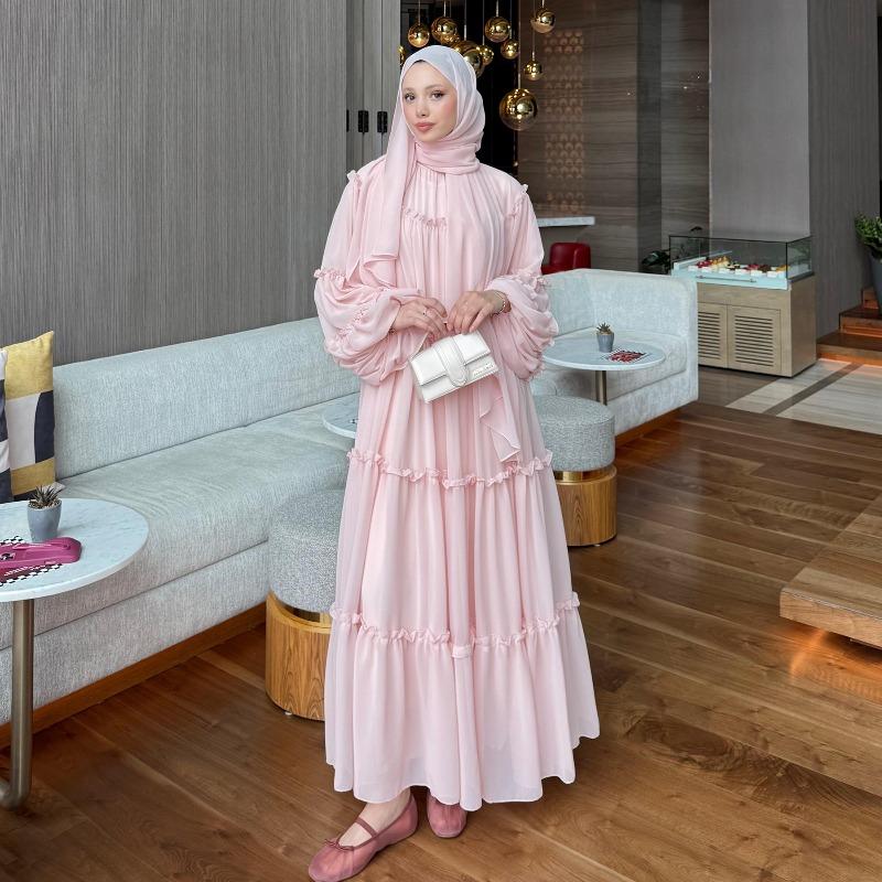 Real Shot Straight Out, Long-sleeved Lace Cake Skirt Double-layer Dress