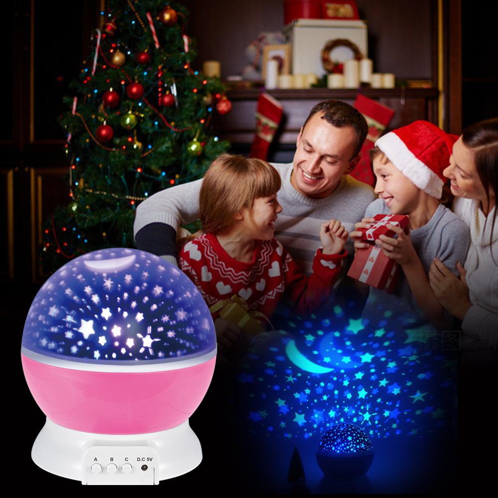 Starry Projector Night Light Rotating Sky Moon Lamp Galaxy Lamps Home Bedroom DecorationStarlight Christmas Lights for Kids Gift