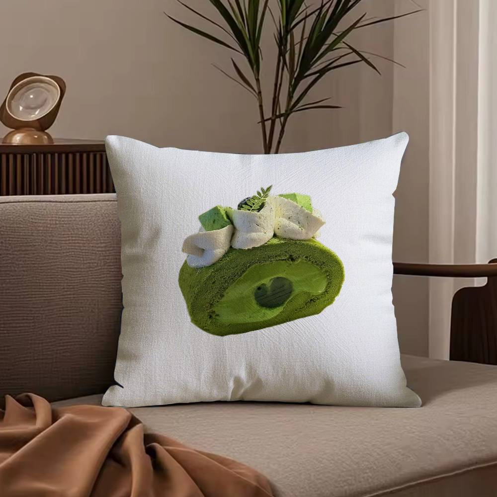 Moderne Süße Matcha Kissenbezug Anti-Milben Kissenbezug Unsichtbarer Reißverschluss seidiger kurzer Plüsch Sofakissenbezug
