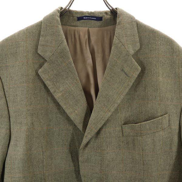 CHAPS Ralph Lauren Made in Canada Check Pattern tailored jacket blazer Men's Used