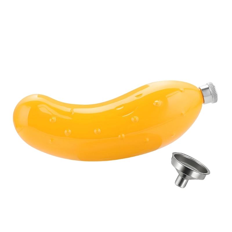 Stainless Steel Cucumber Shaped Hip Flask Whiskeys Bottle Liquor Drinkware For Parties And Gatherings