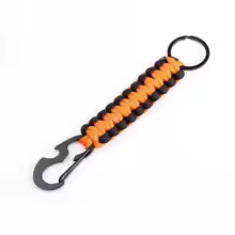 10pcs Paracord Keychain Military Braided Core Rope Carabiner Bottle Opener Outdoor Emergency Knot Survival Tools for Camping 4