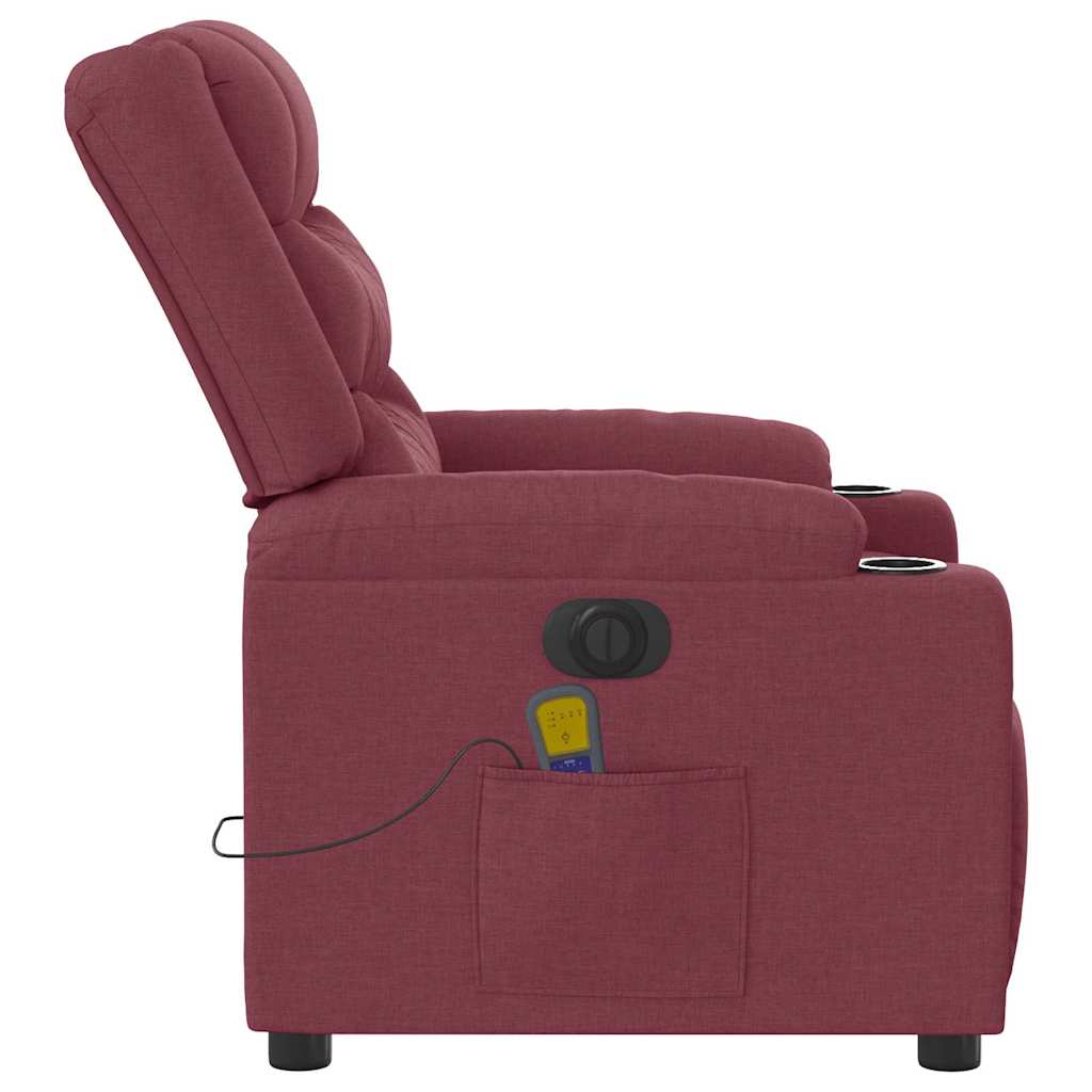 Electric Massage Chair Wine Red Fabric