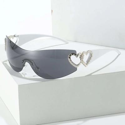 Frameless Y2K Women's Future Style Sun Glasses Fashion Love Sunglasses Luxury Designer PC Sunscreen Sunglass Gafas De Sol Mujer