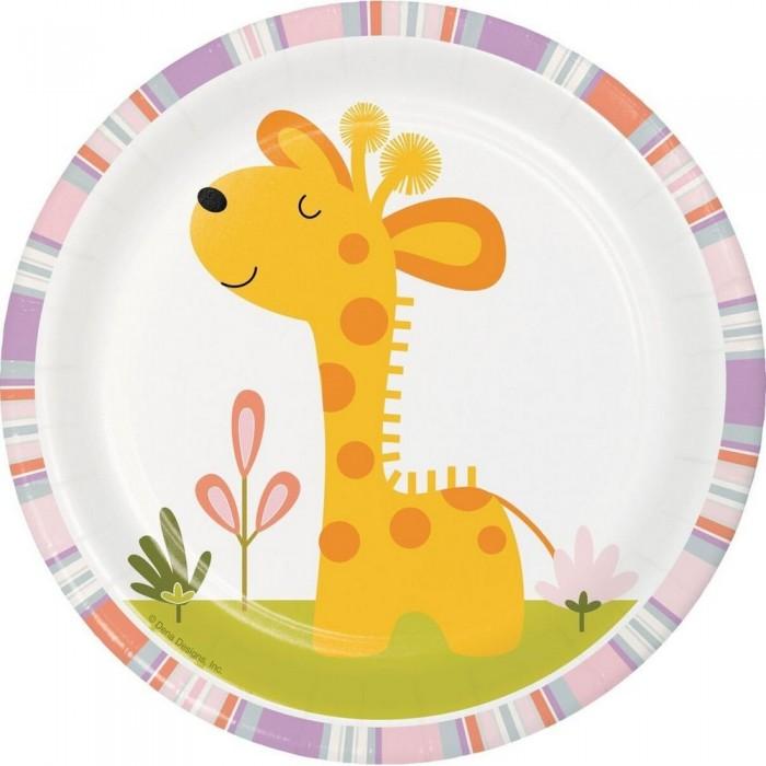 Creative Party Farfurii de unică folosință Happi Jungle Giraffe (Pachet de 8)