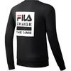 Fila Athletics Series Logo Crew Neck Sports Long Sleeve Sweatshirt Men Sweatshirt Black A11M011237GBK