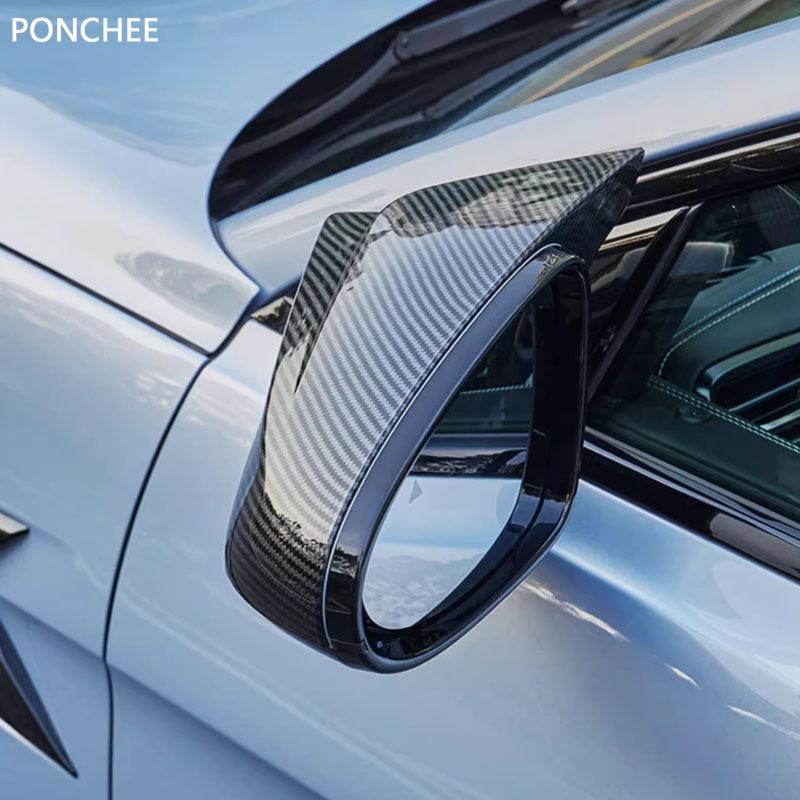 For Byd Seal Ev/Dmi 2022-2023 Horn Rearview Mirror Cover Mirror Carbon Fiber Special Change Decoration Accessories Supplies