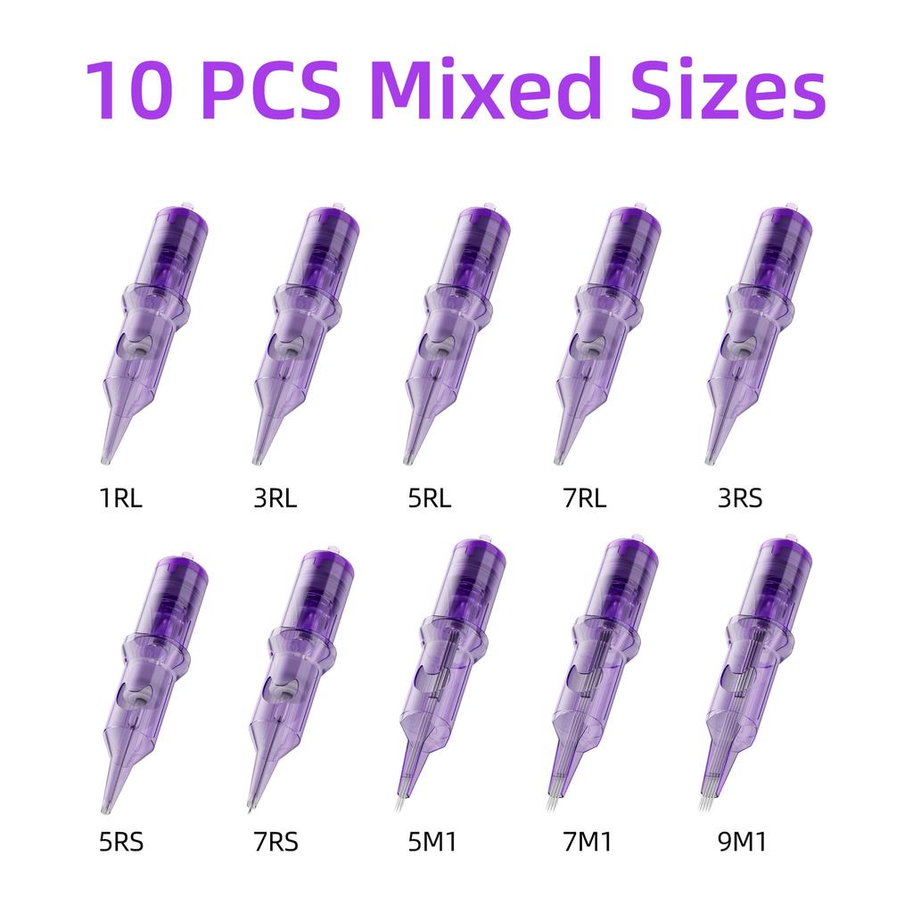 Purple Integrated Tattoo Needle, Cutting Thread and Fogging 20 Pcs Tattoo Tattoo Tattoo Embroidery, Blue Crescent Moon, Purple Needle Tattoo Equipment
