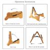 Wooden A-Frames Adjustable Floor Guitar Holder Universal Folding Guitar Bass Floor Stand Stable Instrument Stand