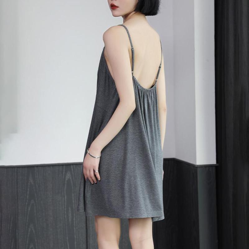 Skirt Nightgown for Woman Pajamas Sleeveless Sexy Camisole Loose Halter V-neck Dress Casual Printed Soft Long Lace Dresses