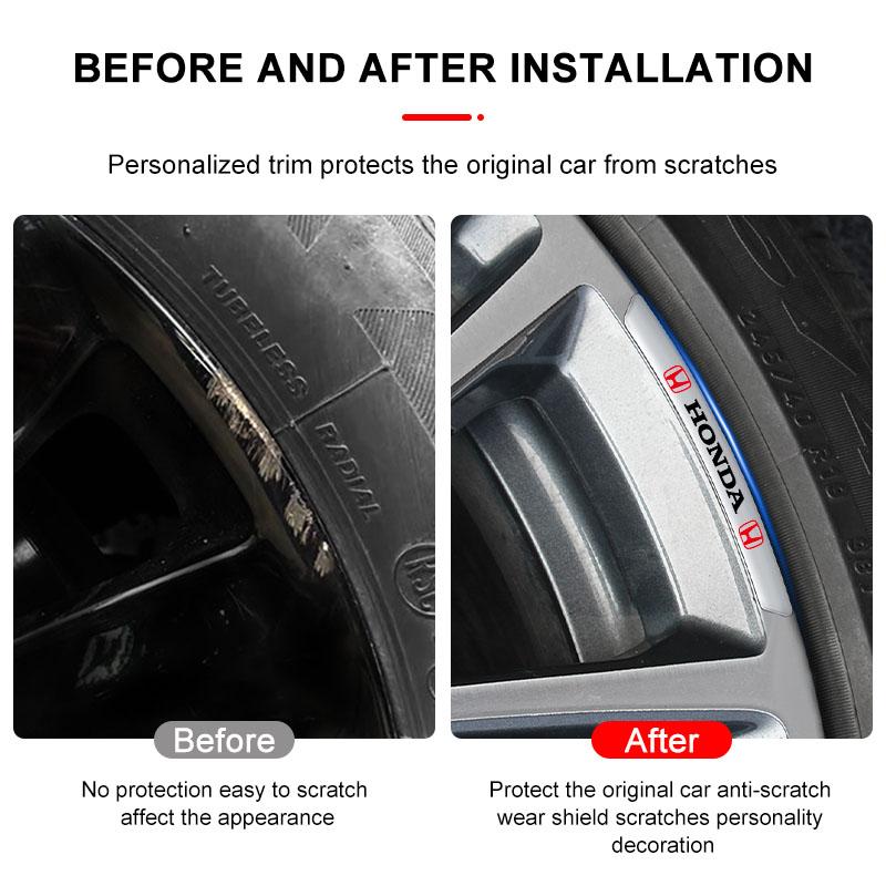 4Pcs Auto Wheel Hub Badge Tire Rim 3D Stickers Car Accessories For Honda Civic XR-V HR-V City Accord Odyssey Spirior CRV Jazz