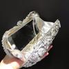 Diamant-Abend-Clutches Herzform Blumen-Handtaschen Luxus Damen Neu Weiß/Gold/Silber Kristall-Hochzeitstaschen Brauttaschen