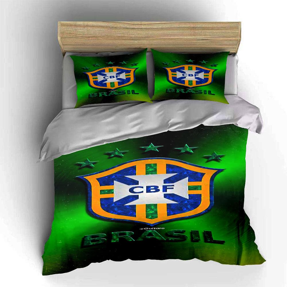 Brazil Football Crest Pattern. Bedding Sets Duvet Cover Sets Duvet Covers Pillowcases(1 * Duvet Cover 2 * Pillowcases, Without Duvet Insert)