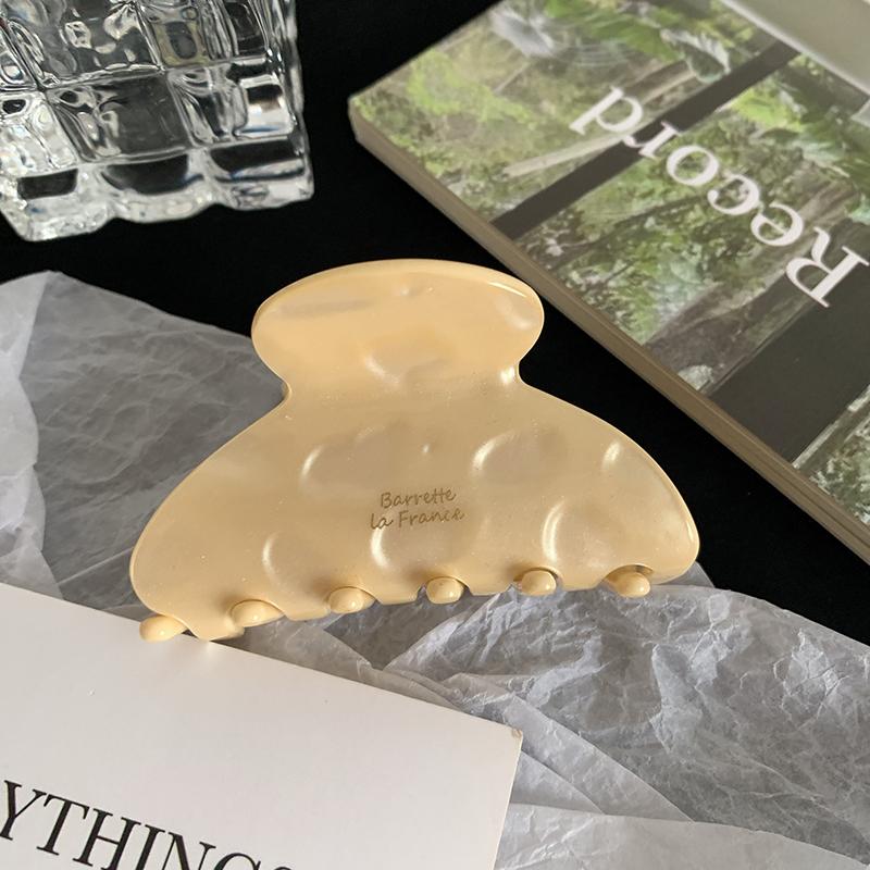 Korean Retro 6.6cm Oval Milky Coffee Brown Half Hair Clip Hair Accessories Simple Acetic Acid Shark Clip For Woman Girls