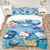 3pcs Sanrio Characters Swimming Bedding Set Includes 1 Quilt Cover and 2 Pillowcases, Comfortable Bedding with Stylish Design for Bedroom W093