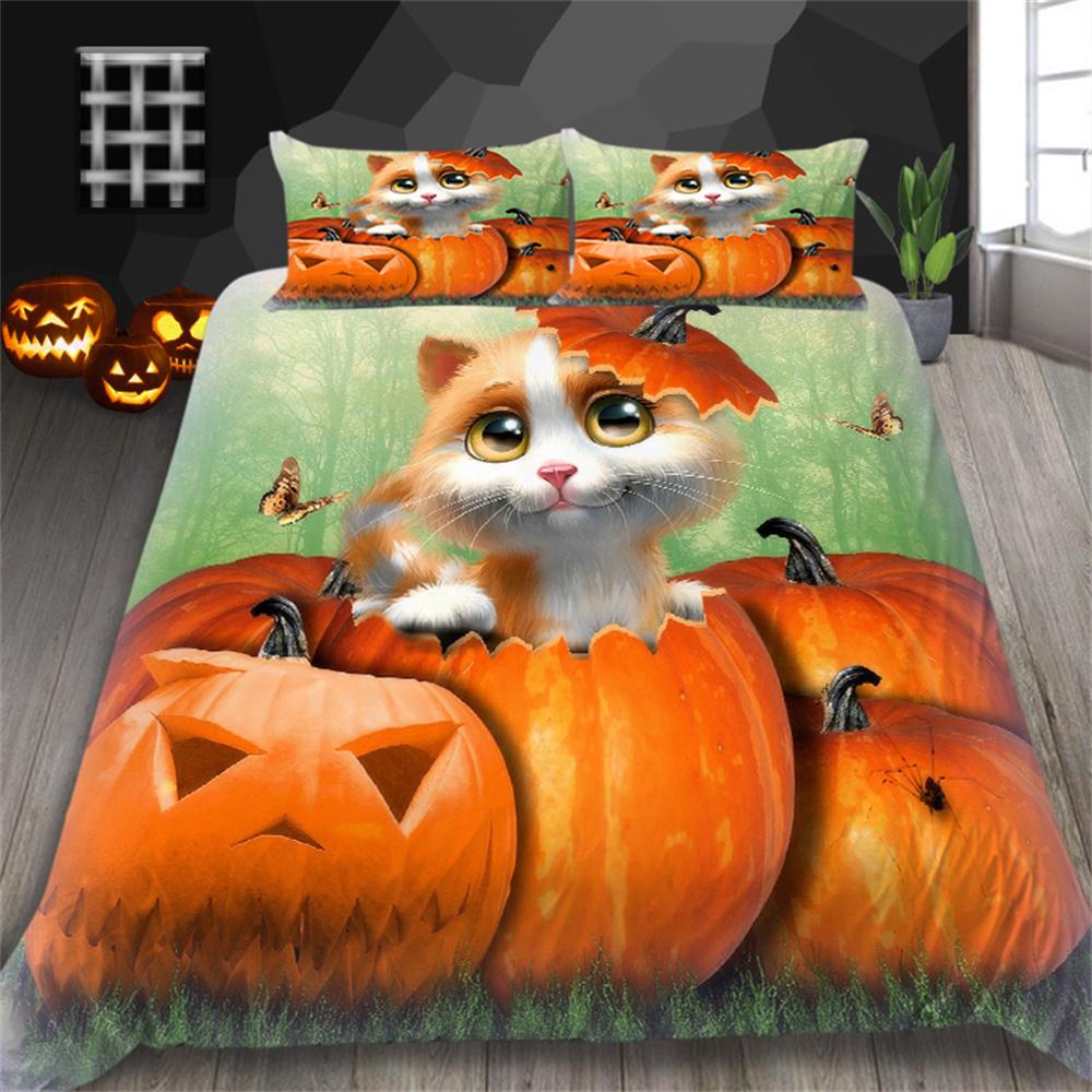 Halloween Duvet Cover Set Fashion Bedding Cover Suit King Size Bedding Teen Adluts Breathable Bedding Cover