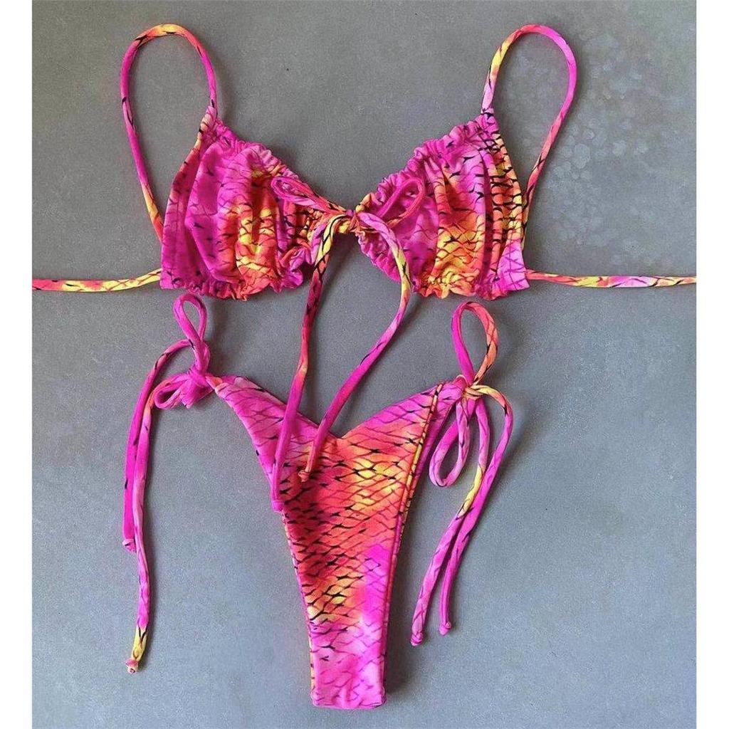 Moda 14 Colori Allacciato Bikini Costume da Bagno Femminile Costume da Bagno Donna Set Bikini Due Pezzi Leopardo Brasiliano Bather Costume da Bagno