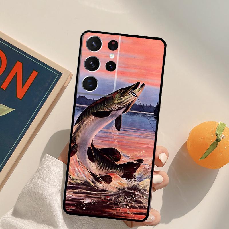 Fish Fishing Fisherman Phone Case For Samsung Galaxy S24 S25 S26 Ultra S20 S21 S22 S23 Plus S10 S25 FE Back Cover
