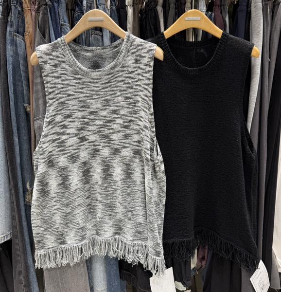 

Becabeau Женский свободный летний вязаный жилет с кисточками большого размера - Корейский ленивый стиль, ажурный дизайн One Size чёрный