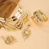 Summer Stylish Jewelry Set With Gold Finish Pendant Earrings Bracelets And Necklaces All For