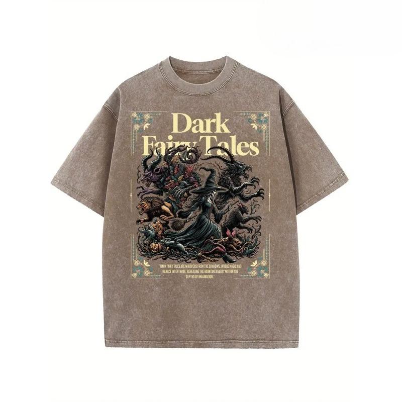 European Sizes Men's T-Shirt, Mysterious Fairy Tale Printed T-Shirt, Suitable for Summer T-Shirt with a Certain Thickness, Holiday Gift
