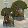 2024 New Camo Fishing Man T-Shirts 3D Outdoor Men's Short Sleeve Crew Neck T Shirt Summer Casual Fishing Clothing Oversized Tops