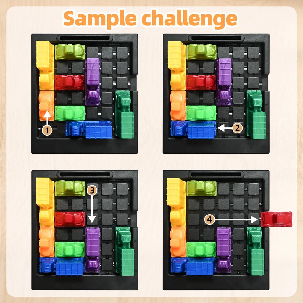 Non-Toxic Puzzle Traffic Rush Game For Kids Fun Racing Car Logical Reasoning Strategy Games Educational Challenge Toy For Children