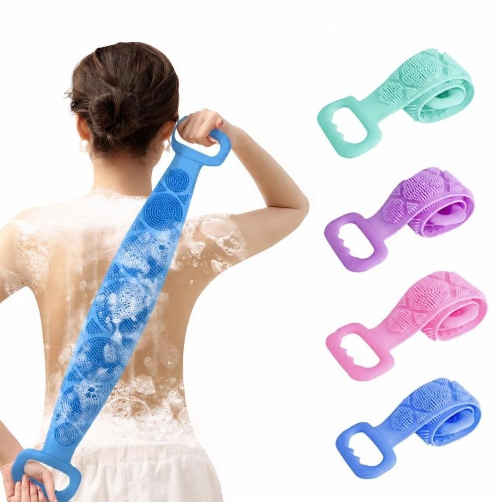 Body Cleaning Bath Towel Skin Exfoliating Back Scrubber Dual Sided Bath Belt Silicone Bath Brush