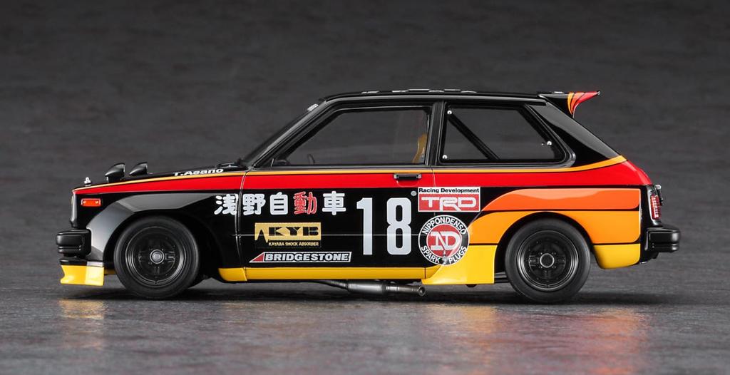 Hasegawa Asano Jidosha Starlet KP61 1982 Starlet Grand Cup Race Champion Plastikmodell 20734 1/24 (Auto)