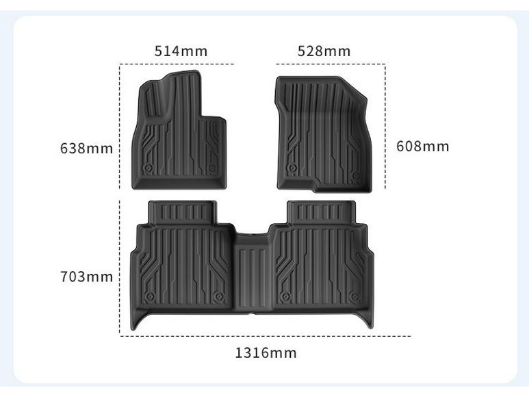 2026 Chery Tiggo 8 TPE Floor and Trunk Mats, Dirt-Resistant