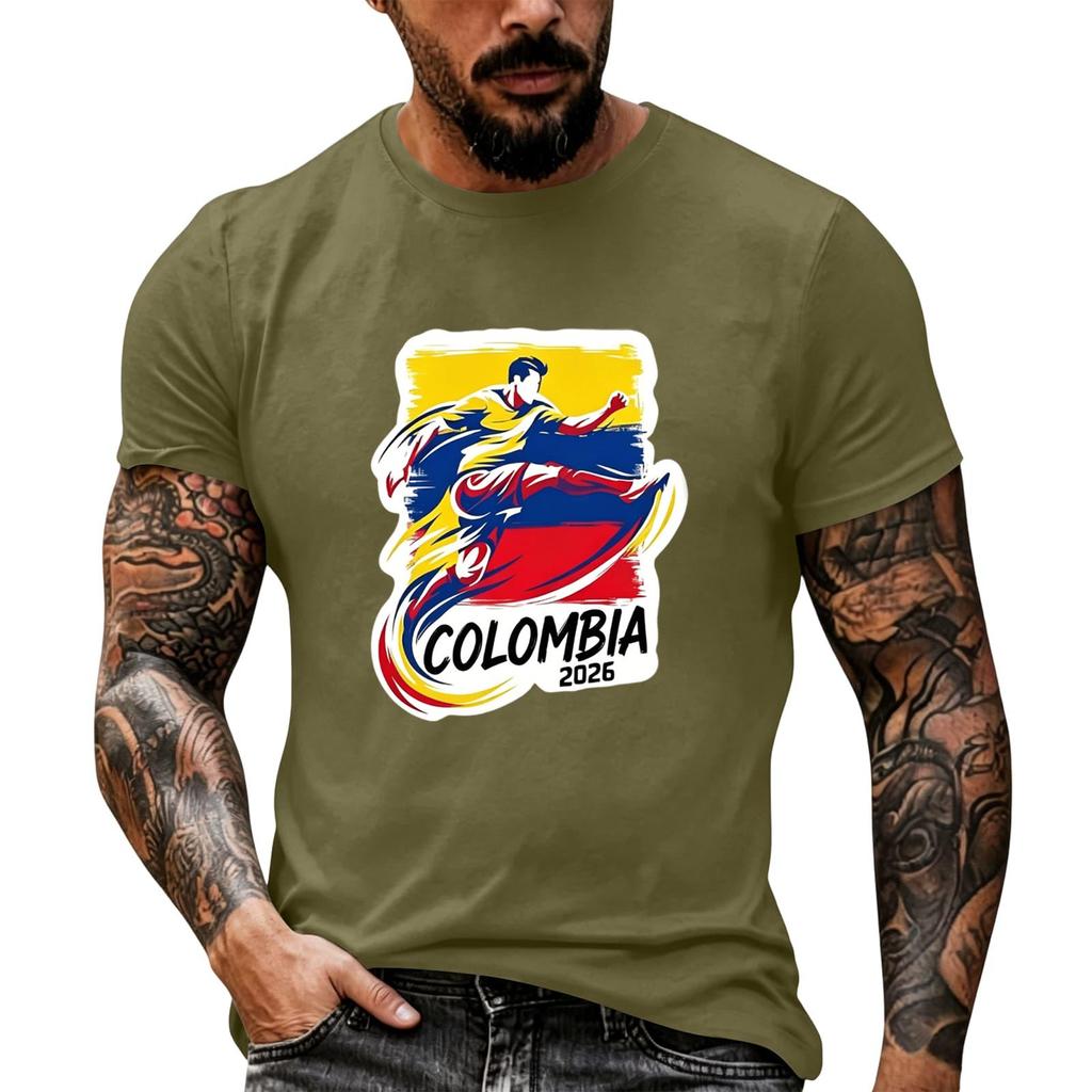 Men's Short Sleeve Graphic T Shirt Casual Crew Neck Cotton Tee Lightweight Comfortable Fit for Everyday Wear