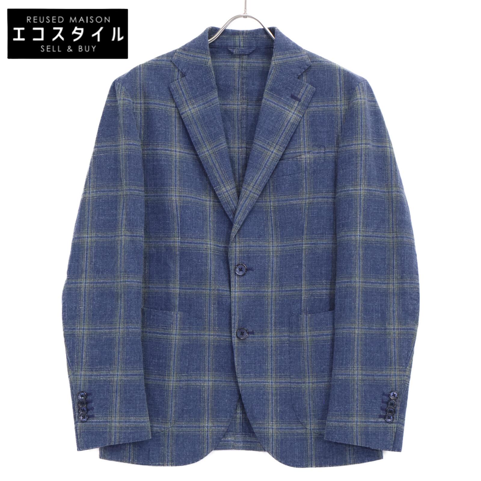 

L.B.M.1911 2986 Синяя клетка Хлопковая фланель 2B Пиджак Пиджак 48R СинийПодержанный