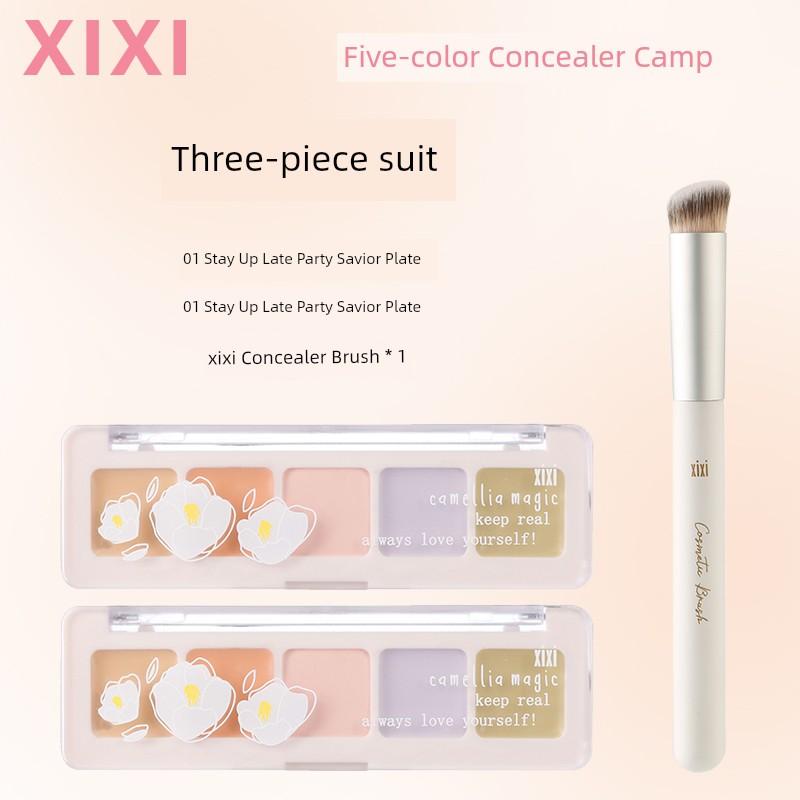 Xixi Five-Color Concealer Set, Concealer Palette for Women, Covers Spots, Acne Marks, Dark Circles, Brightens Tear Troughs, Affordable for Students