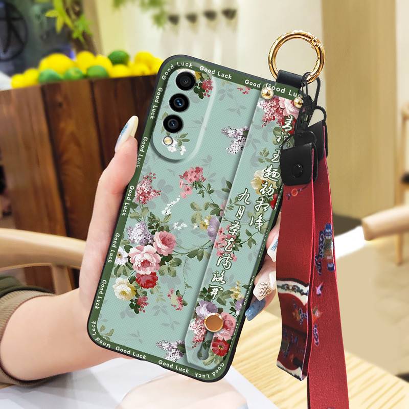 Lanyard For Mom Phone Case For Wiko T50 Shockproof Waterproof Dirt-resistant Phone Holder Silicone Back Cover Kickstand