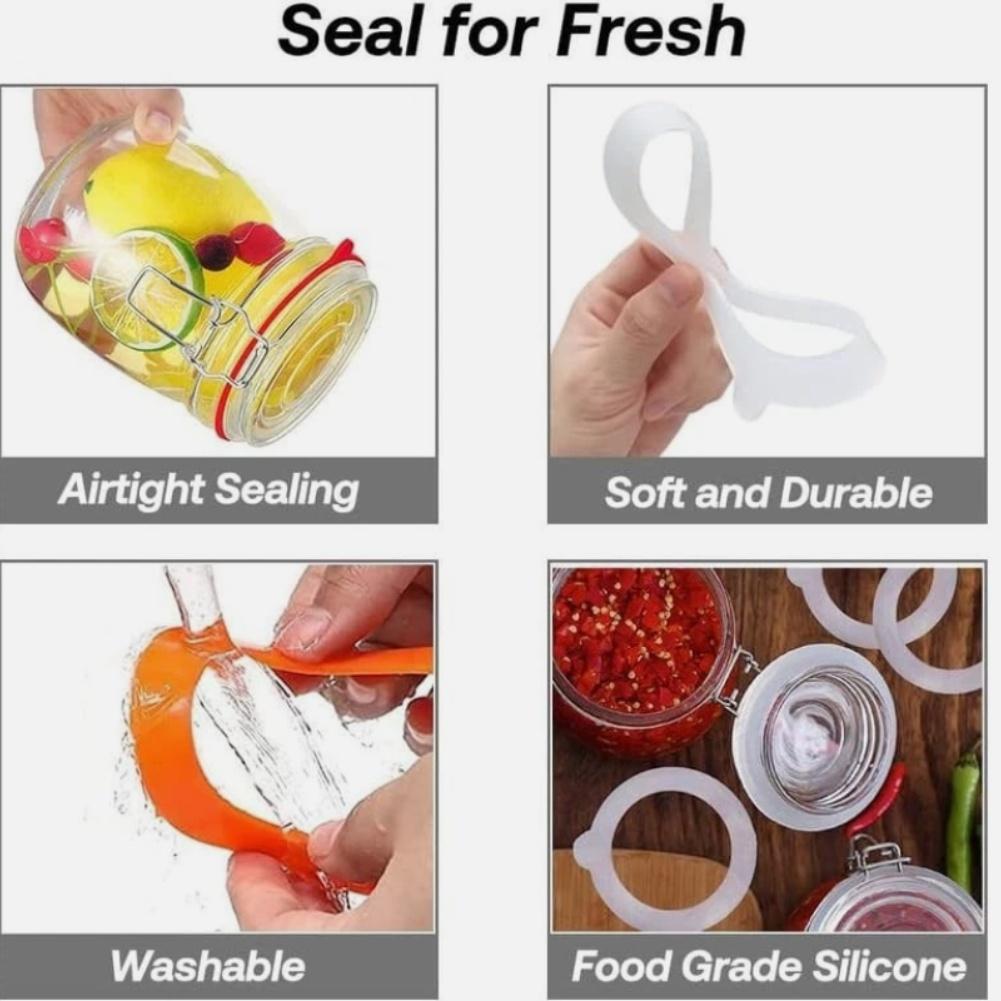 10pcs Silicone Canning Jar Gaskets 3.75inch Silicone Airtight Seals Leakproof Replacement Seal Rings For Glass Canning Jar Mouth