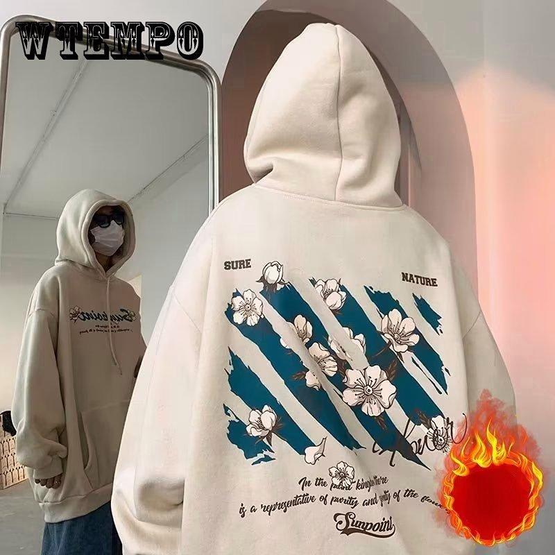 

Мужской свитер с капюшоном, осенне-зимний топ без пуха, свободное пальто оверсайз