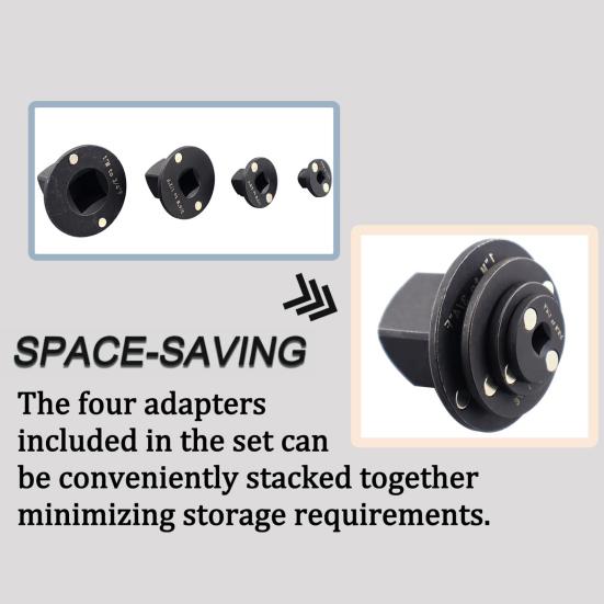 1/4Pcs Low Profile Impact Socket Adapters High-Strength Durable Construction Fast Accurate Universal Drive Ratchet Adapters Kit